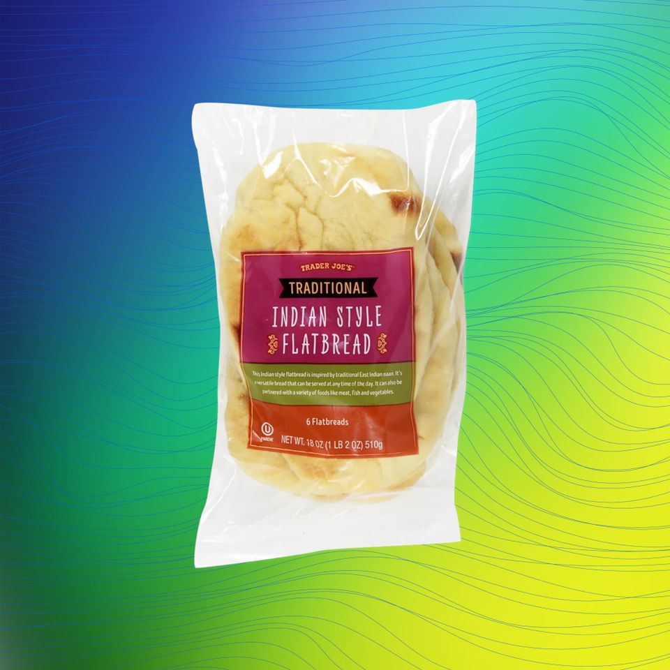 Package of Trader Joes Traditional Indian Style Flatbread Credit: Trader Joe's. Getty Images. EatingWell design.