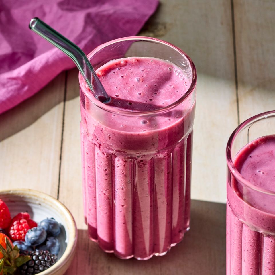 A recipe image of a Wake-Up Smoothie Credit: Photographer: Grant Webster, Food Stylist: Lauren McAnelly, Prop Stylist: Joseph Wanek.