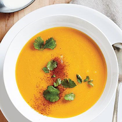 Butternut Soup with Coconut Milk Credit: Brian Woodcock; Styling: Cindy Barr