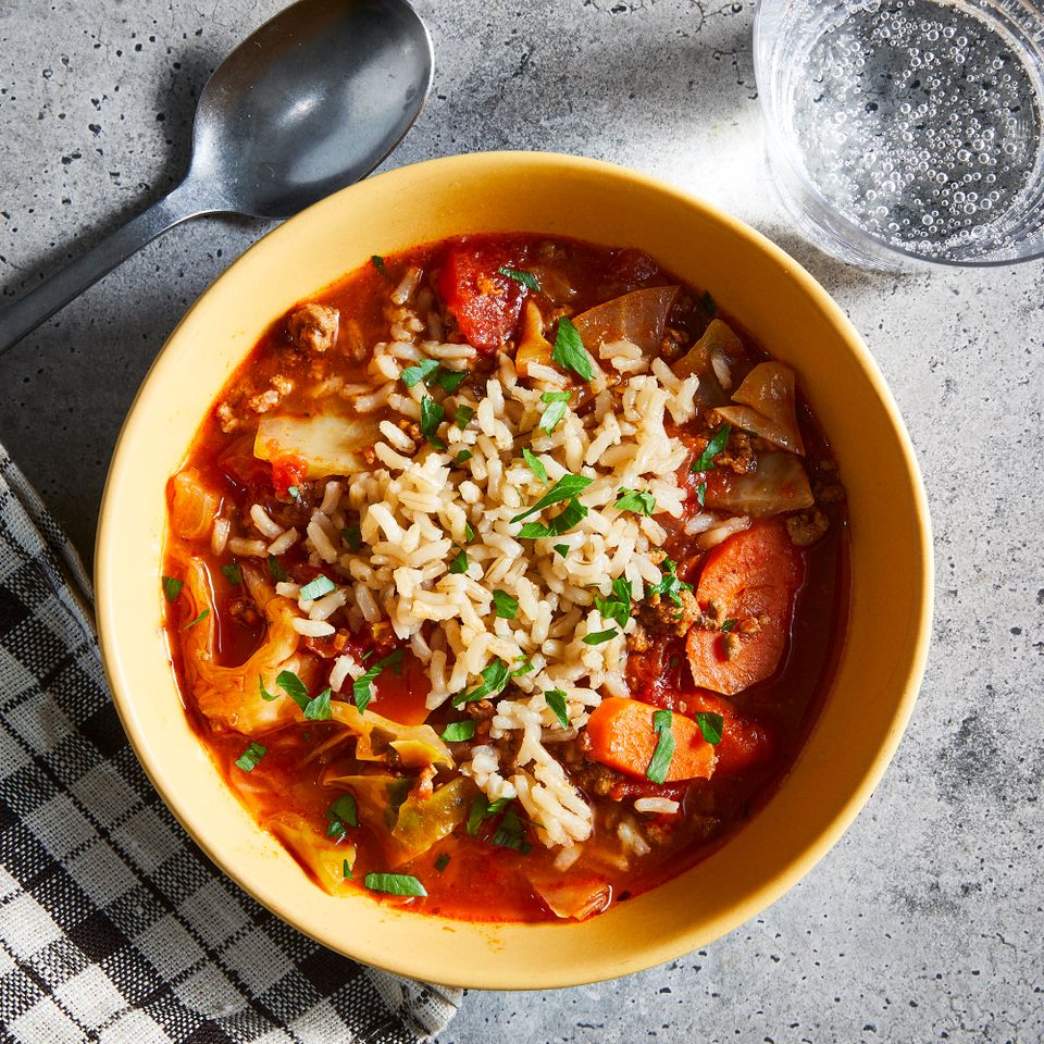 Slow-Cooker Cabbage Roll Soup Credit: Photography / Jennifer Causey, Styling / Ali Ramee / Audrey Davis