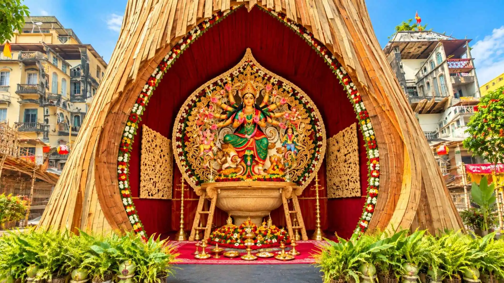 Manicktala Durga Puja, established in 1943, is a well-known celebration in Kolkata that brings together traditional Bengali culture and vibrant festive decorations. The pandal draws visitors with its colorful designs and distinctive decorative themes, creating an inviting atmosphere for devotees and festival enthusiasts. Cultural events form an important part of the celebrations, with competitions such as dhunuchi dance, dhak performances and sindoor khela adding to the festive spirit. Located near Manicktala More and Manicktala Market, the pandal is accessible from Girish Park Metro Station. Its blend of cultural traditions and lively activities makes it a worthwhile visit for families, heritage lovers and those keen to experience Kolkata's Durga Puja festivities. The ideal time to visit is between 5:30 pm and 8:30 pm, when visitors can explore the decorations and enjoy the evening celebrations.