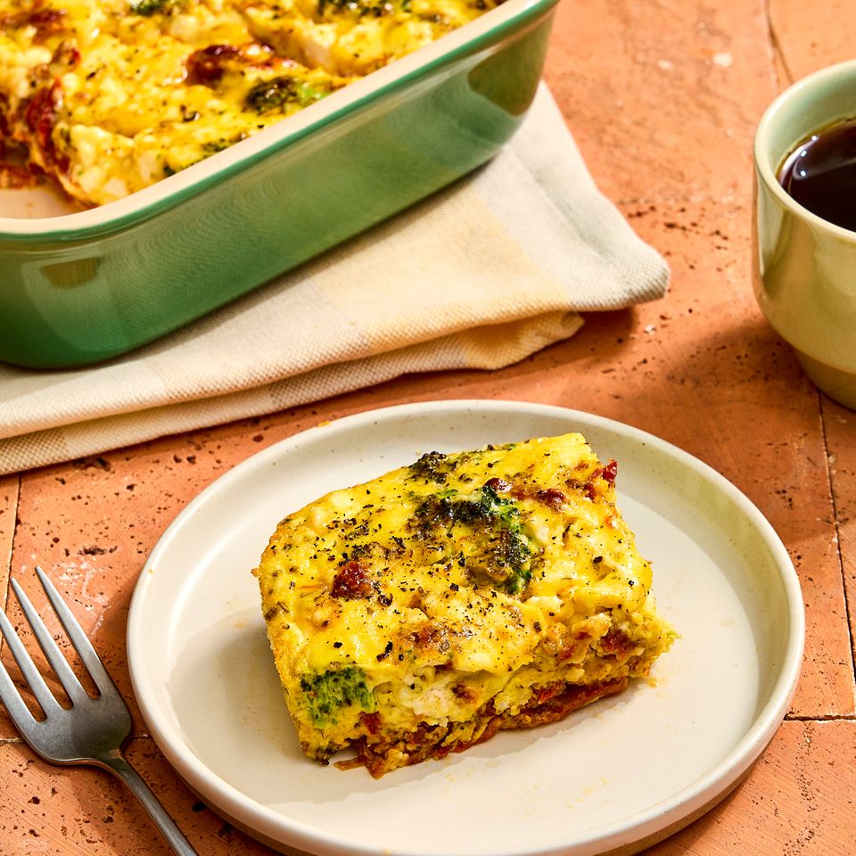 A recipe image of Sun-Dried Tomato Breakfast Casserole Credit: Photographer: Robby Lozano.