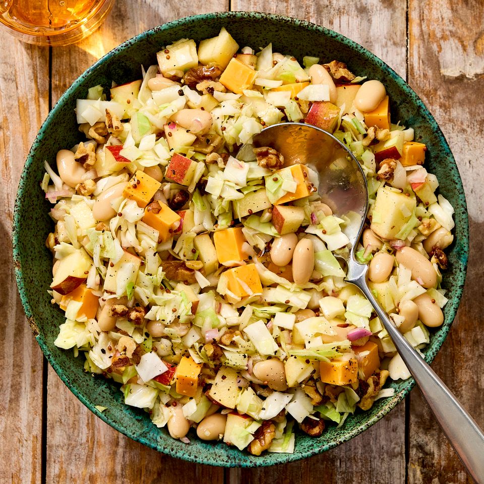 A recipe image of Apple-Cabbage Chopped Salad with White Beans & Cheddar Credit: Apple-Cabbage Chopped Salad with White Beans & Cheddar