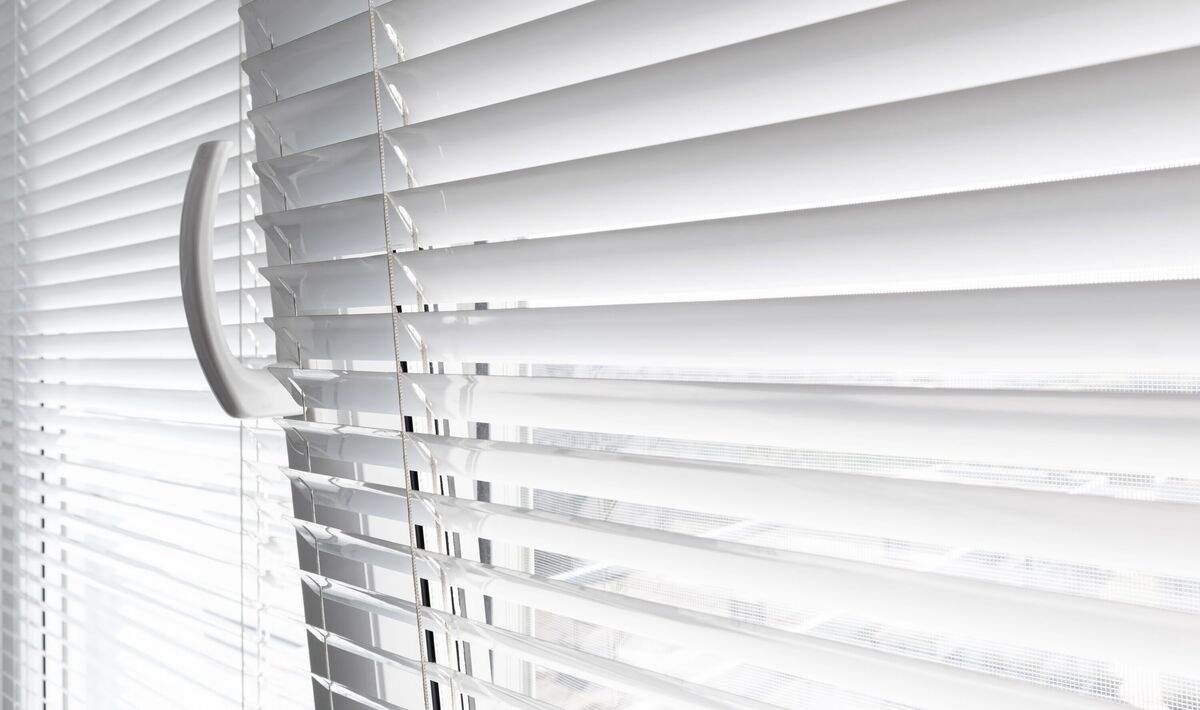 plastic window with blinds ajar for ventilation plastic window with blinds ajar for ventilation