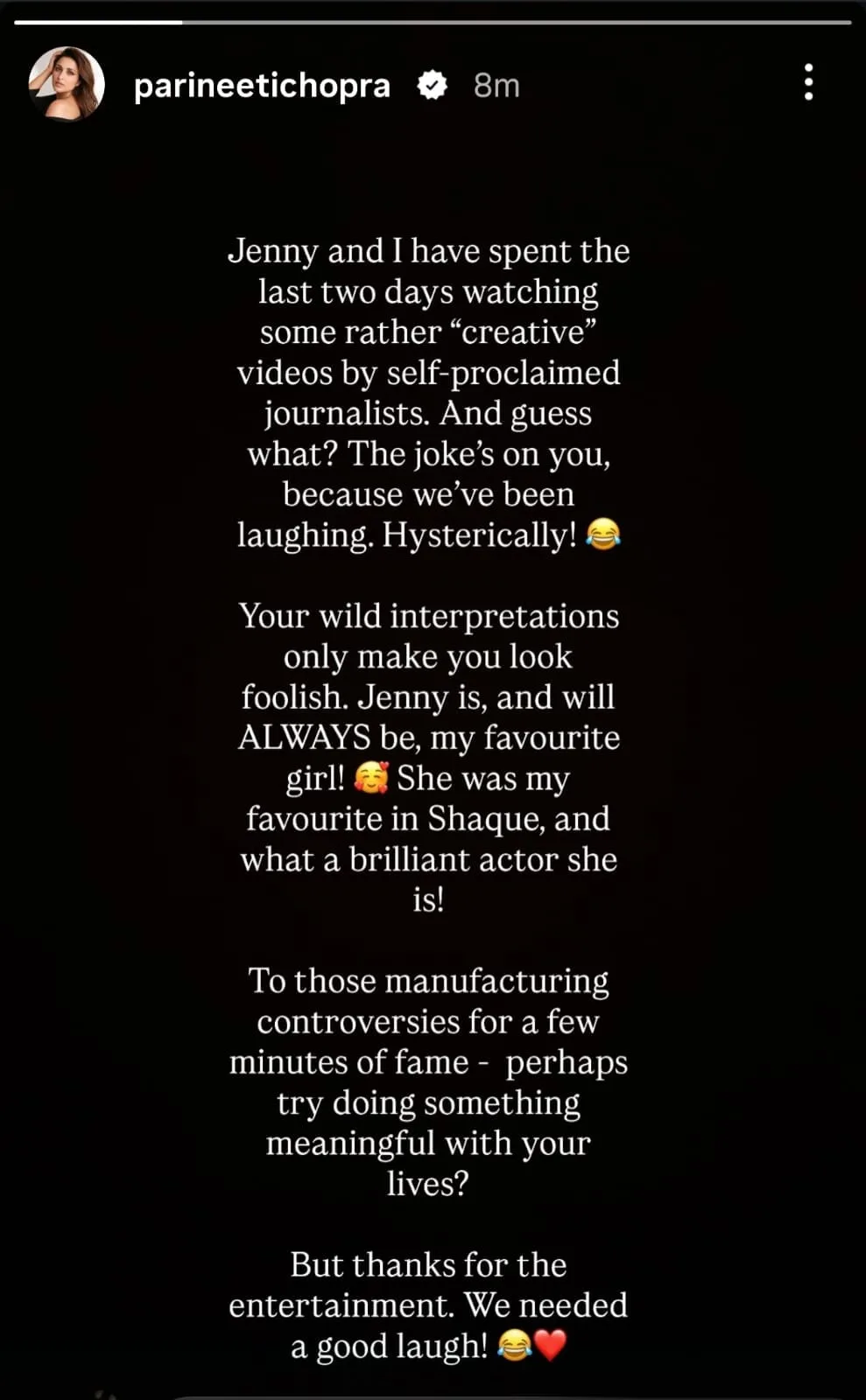 Parineeti's react