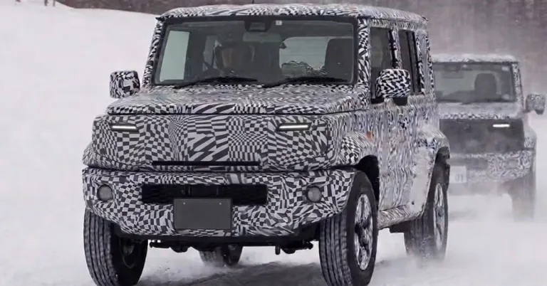 maruti jimny ev spied winter testing maruti jimny ev spied winter testing