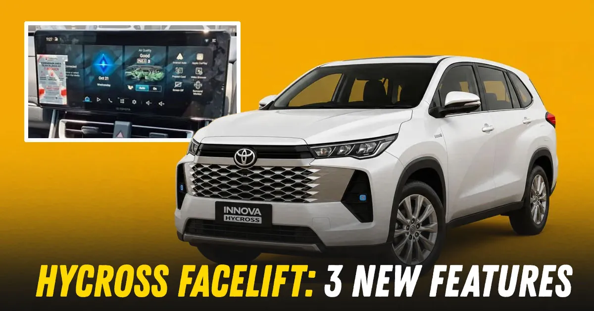 toyota innova hycross facelift to get 3 new features toyota innova hycross facelift to get 3 new features